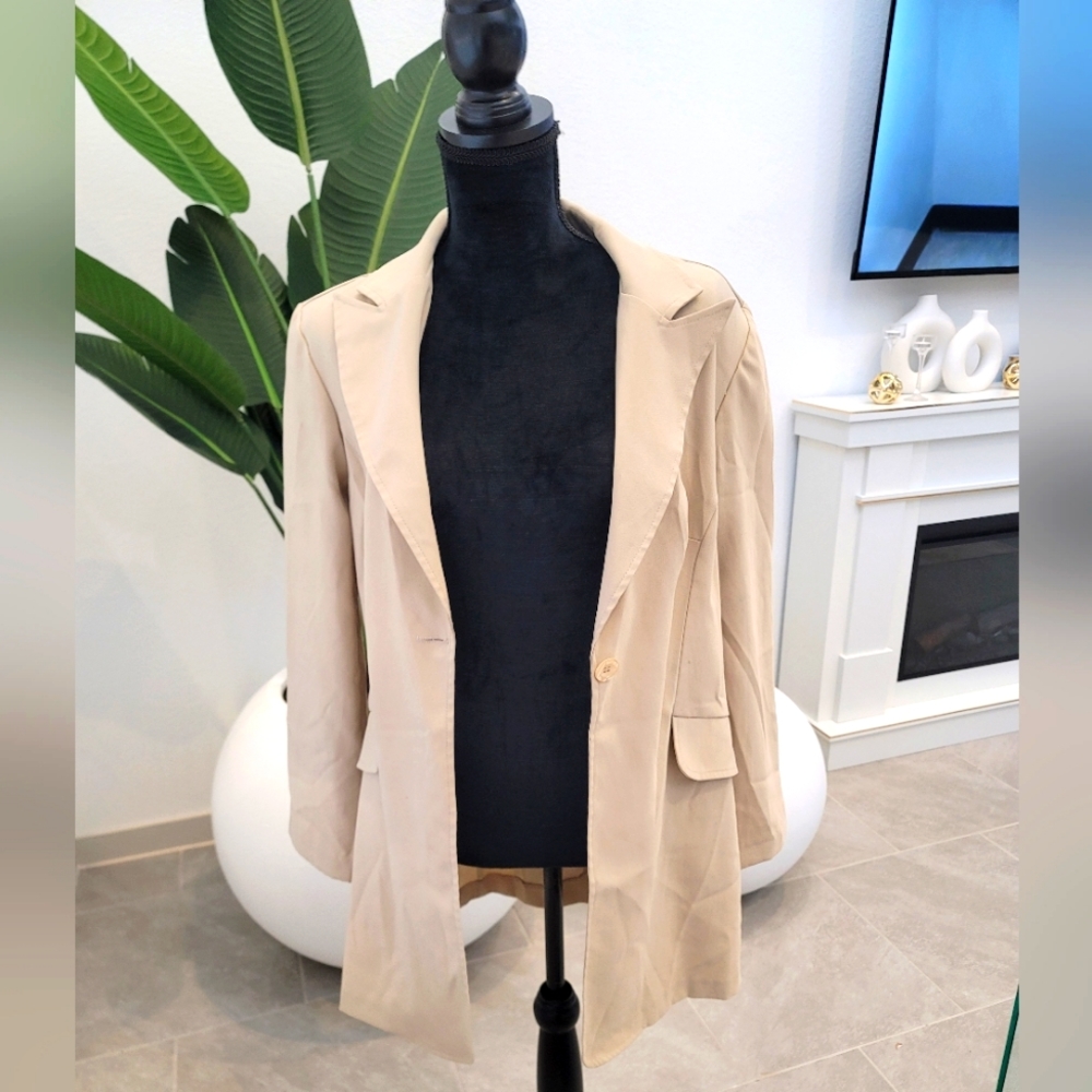 Tan Single Button Blazer